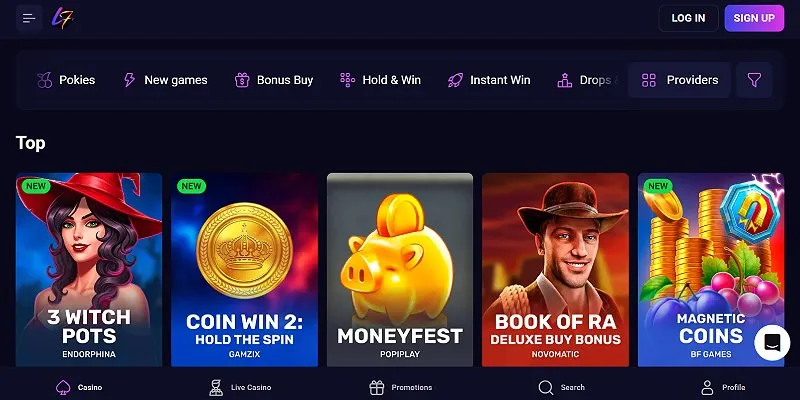 Lucky7even Casino NZ homepage screenshot